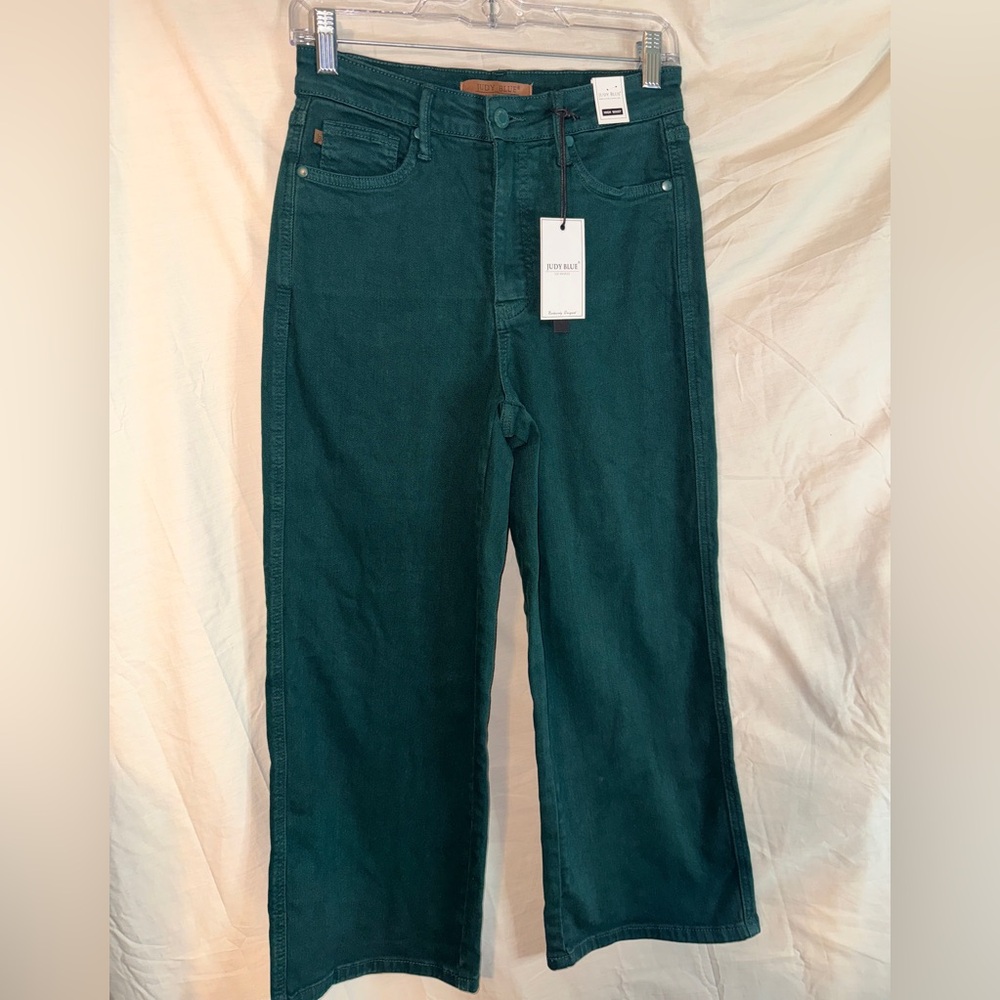 Judy Blue Wide Leg Jeans in Deep Teal